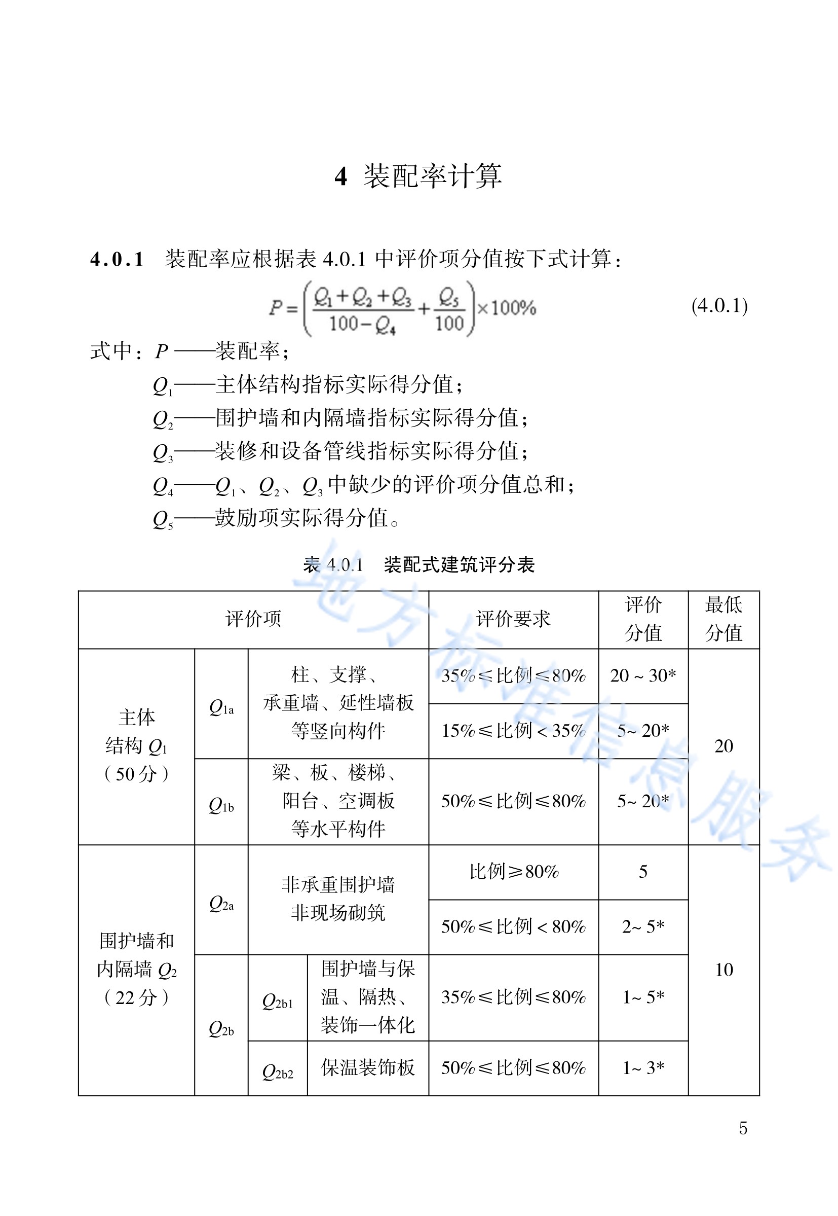 装配式建筑评价技术规范