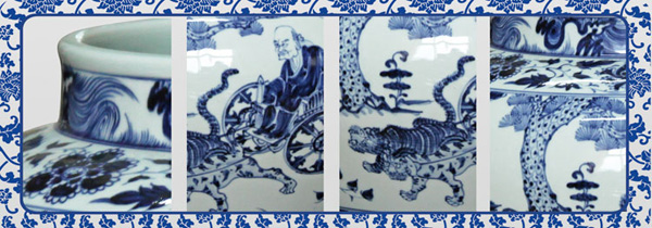 元青花鬼谷下山图罐