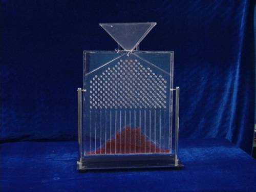  p>伽尔顿板是在一块竖直木板的上部规则地钉上铁钉,木板的下部用竖直