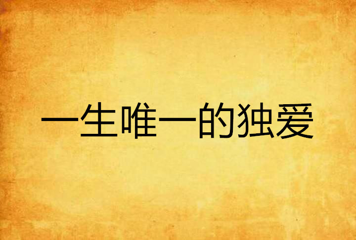 一生唯一的独爱