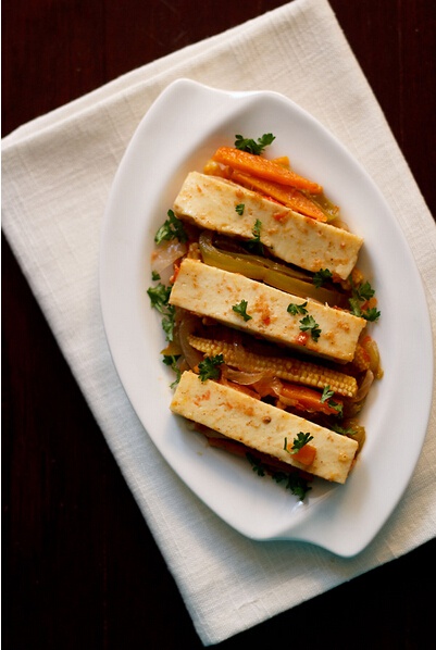 杂蔬干炒奶豆腐