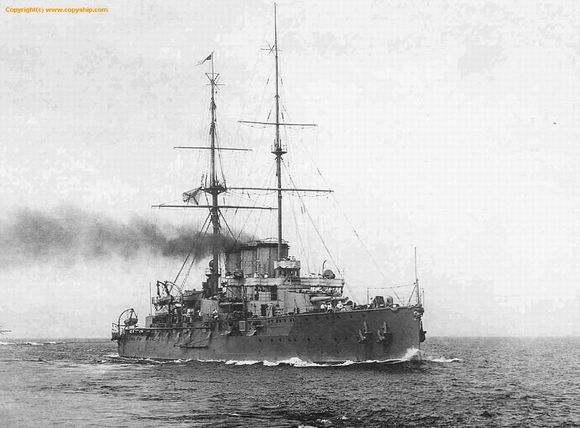  p>留里克号装甲巡洋舰是日俄战争后,沙俄为补充损失由英国维克斯