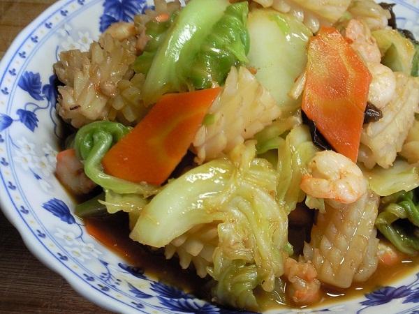 鱿鱼炒白菜