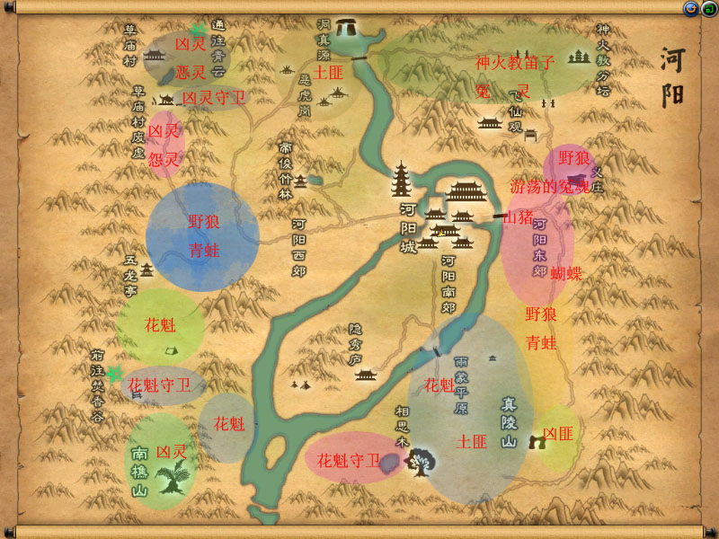 和《梦幻诛仙》中的地图