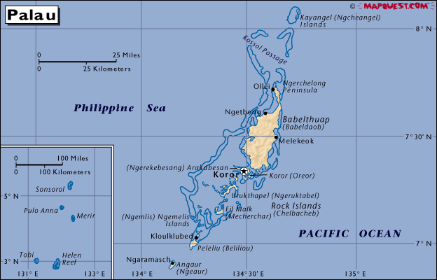  p>位于赤道北部,属帕劳共和国,在菲律宾海沟东南,是加罗林群岛一部分