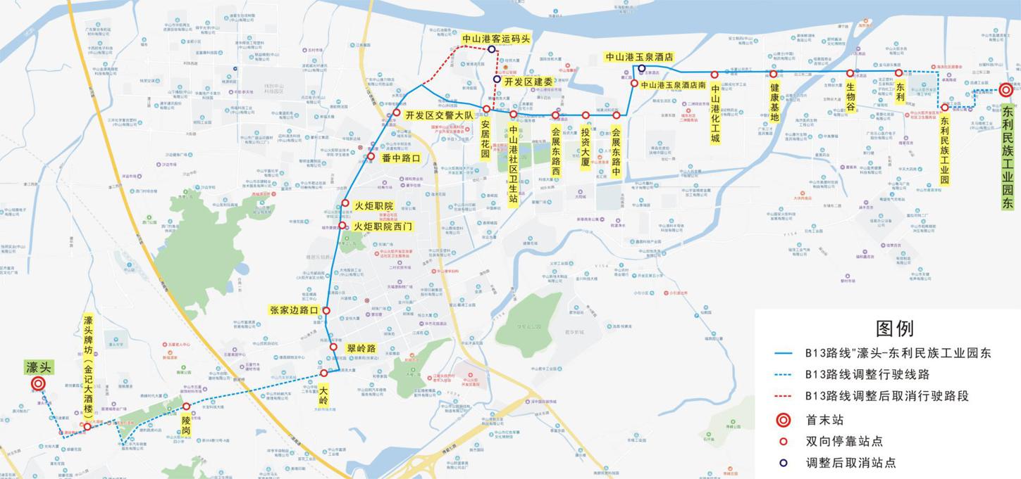  p>中山公交b13路运营于中国广东省中山市,为快速公交,于2014年7月18