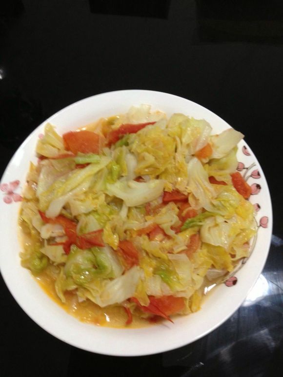 西红柿炒圆白菜