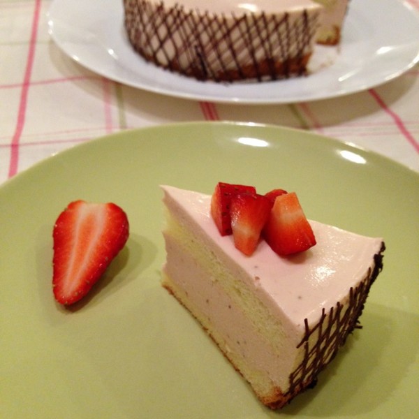 青茶果冻慕司蛋糕