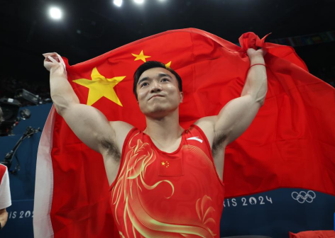 中国选手刘洋庆祝夺冠