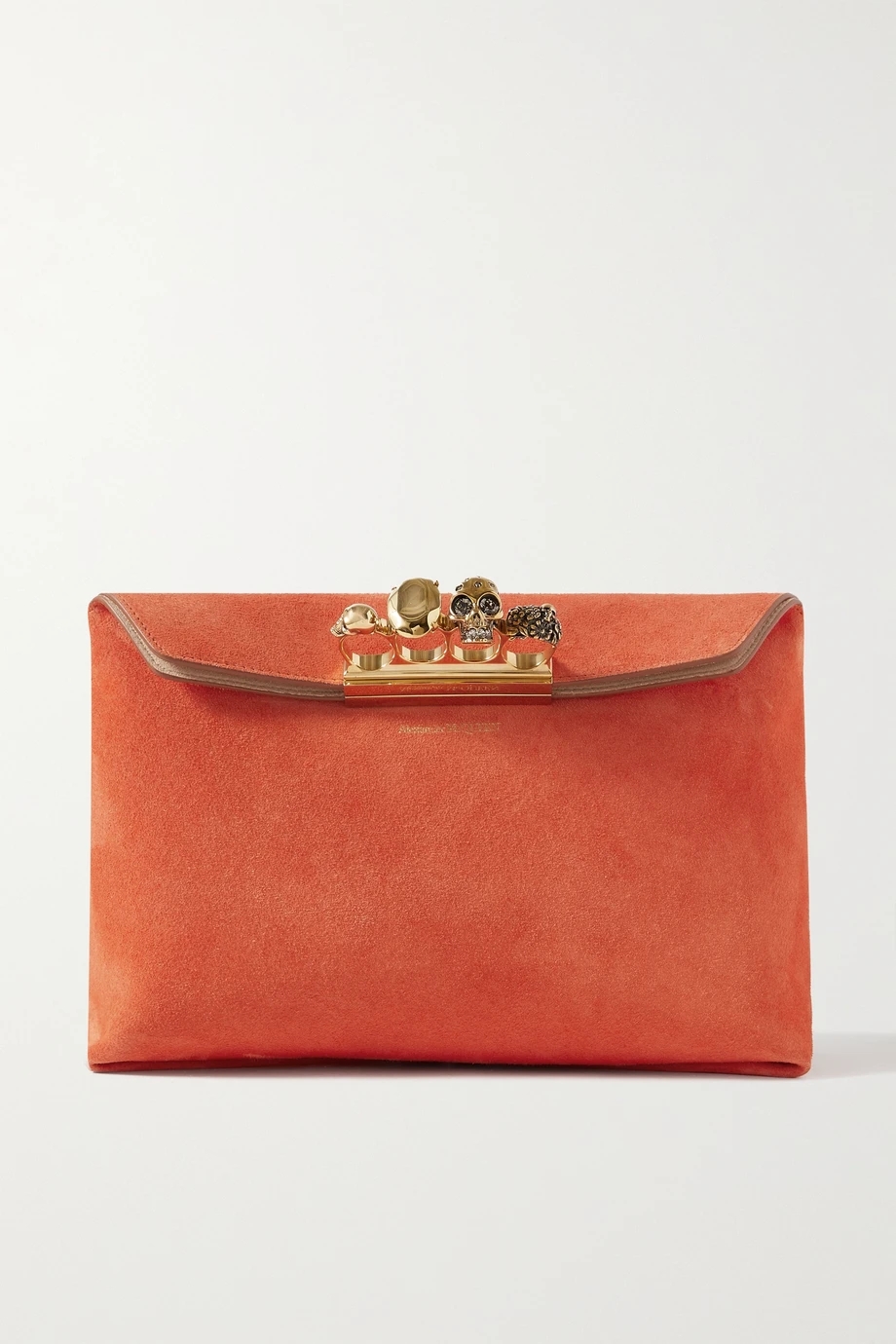 four ring带缀饰绒面革小袋