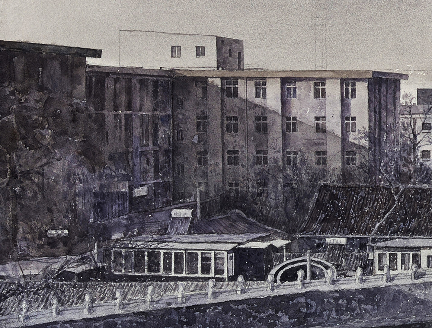  p>《灰色的风景》为王志强于2015年创作的水彩画作品.