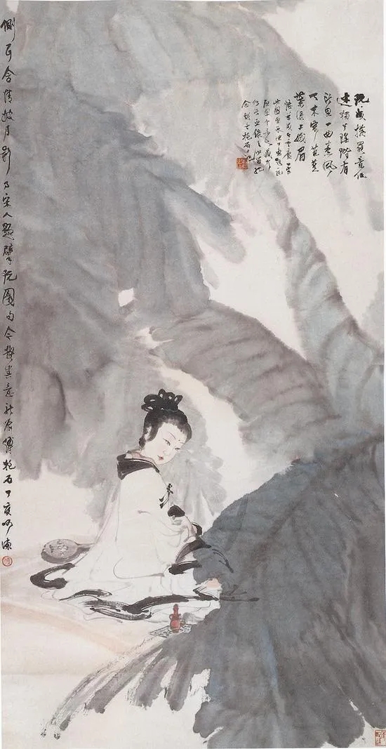一代中国画大师傅抱石，一组最精湛的水墨山水人物画！_百科TA说