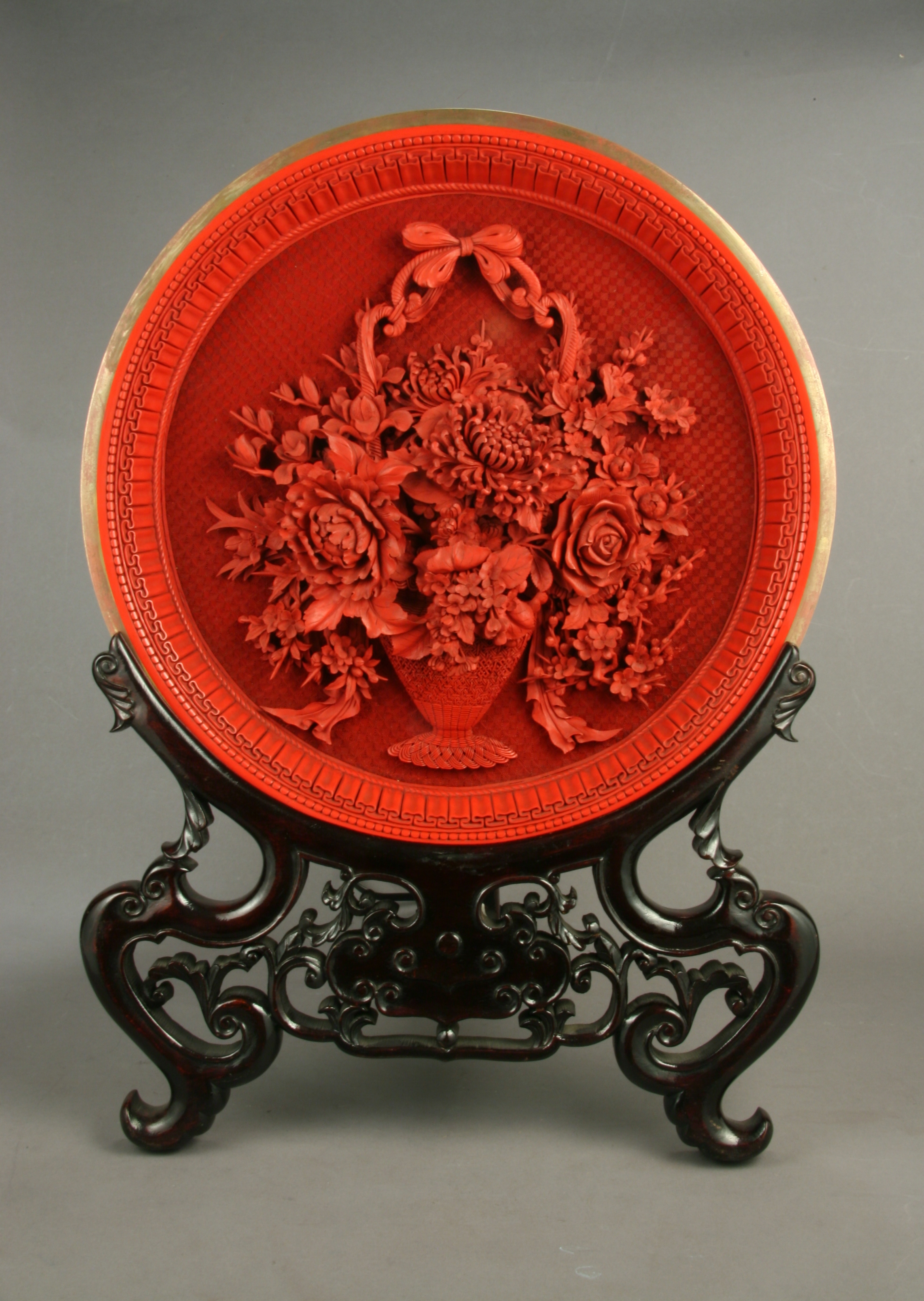 现代漆器花篮盘