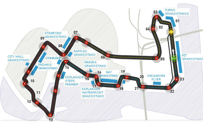 data-lemmaid="145065">新加坡 /a>的滨海湾市街赛道开始举办第一场 a