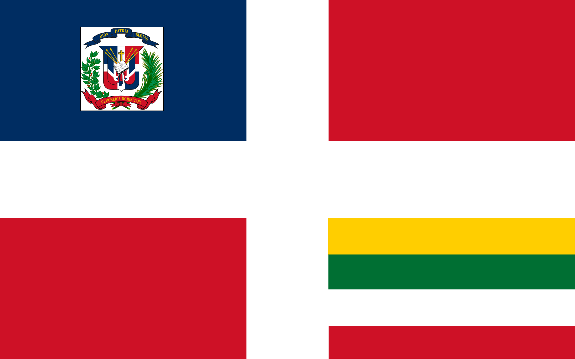 ="10831554">多米尼加国旗 /a>启用于1863年11月6日,由红白蓝三色组成