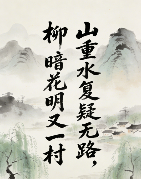 2025.5.13山重水復疑無道路　柳岸花明又一村 山重水复疑无路，柳暗花明又一村_百度百科