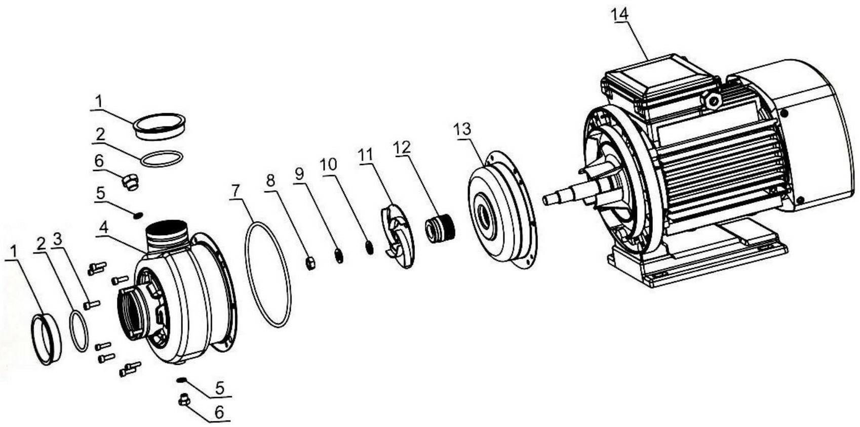 一种半开式叶轮不锈钢离心泵