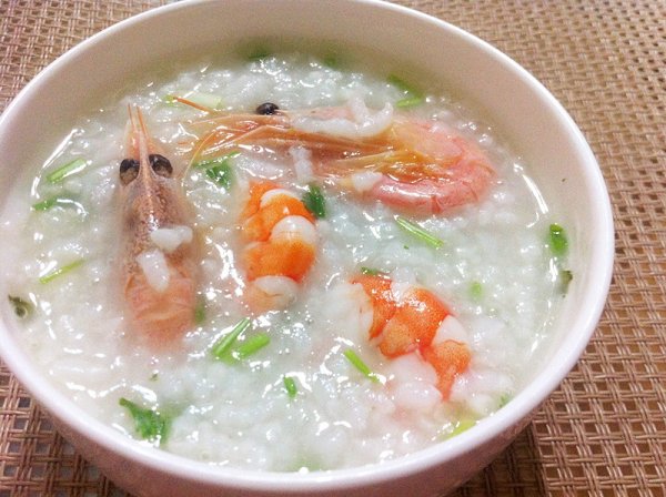 韭菜糯米鲜虾粥