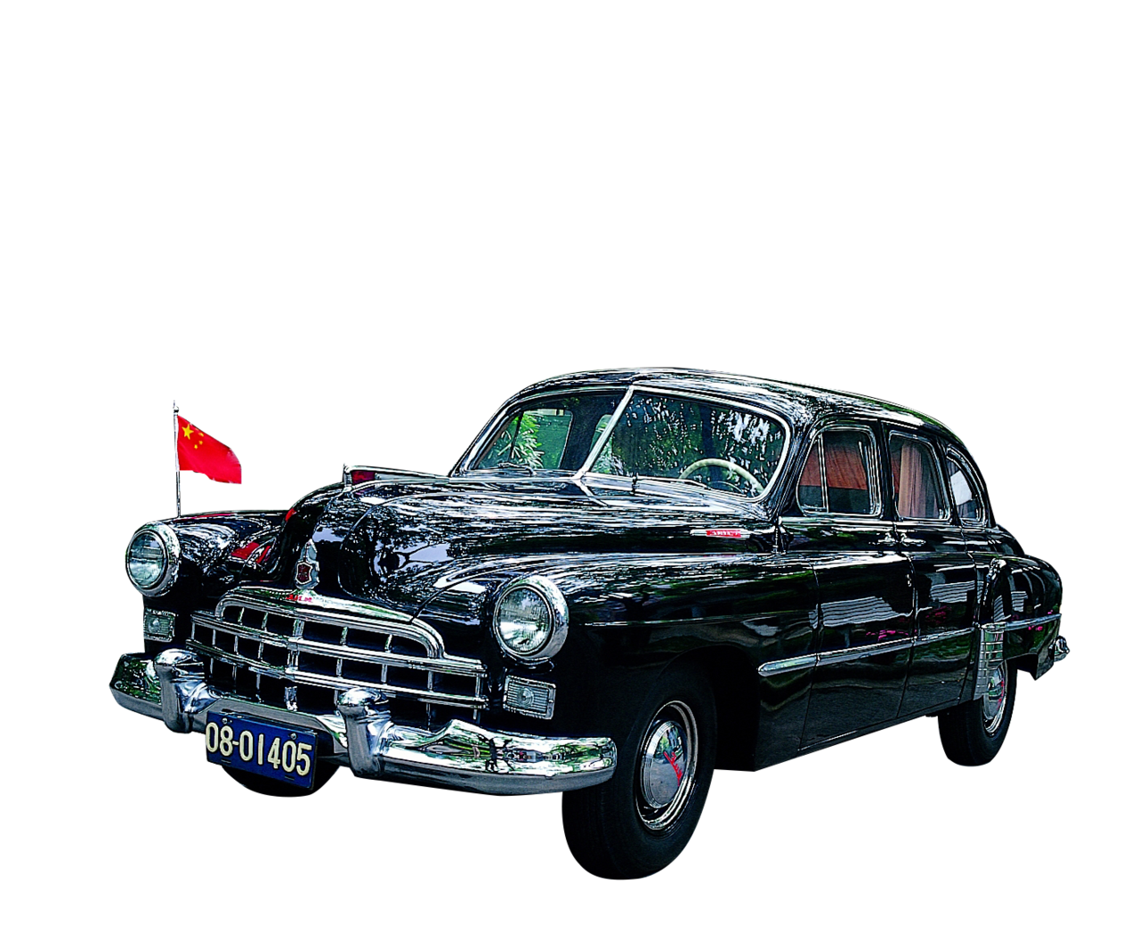  p>这辆轿车是1952年苏联生产的"吉姆"牌轿车,车身为黑色,6汽缸,手动