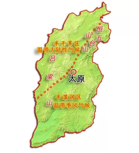 山西气候分界图