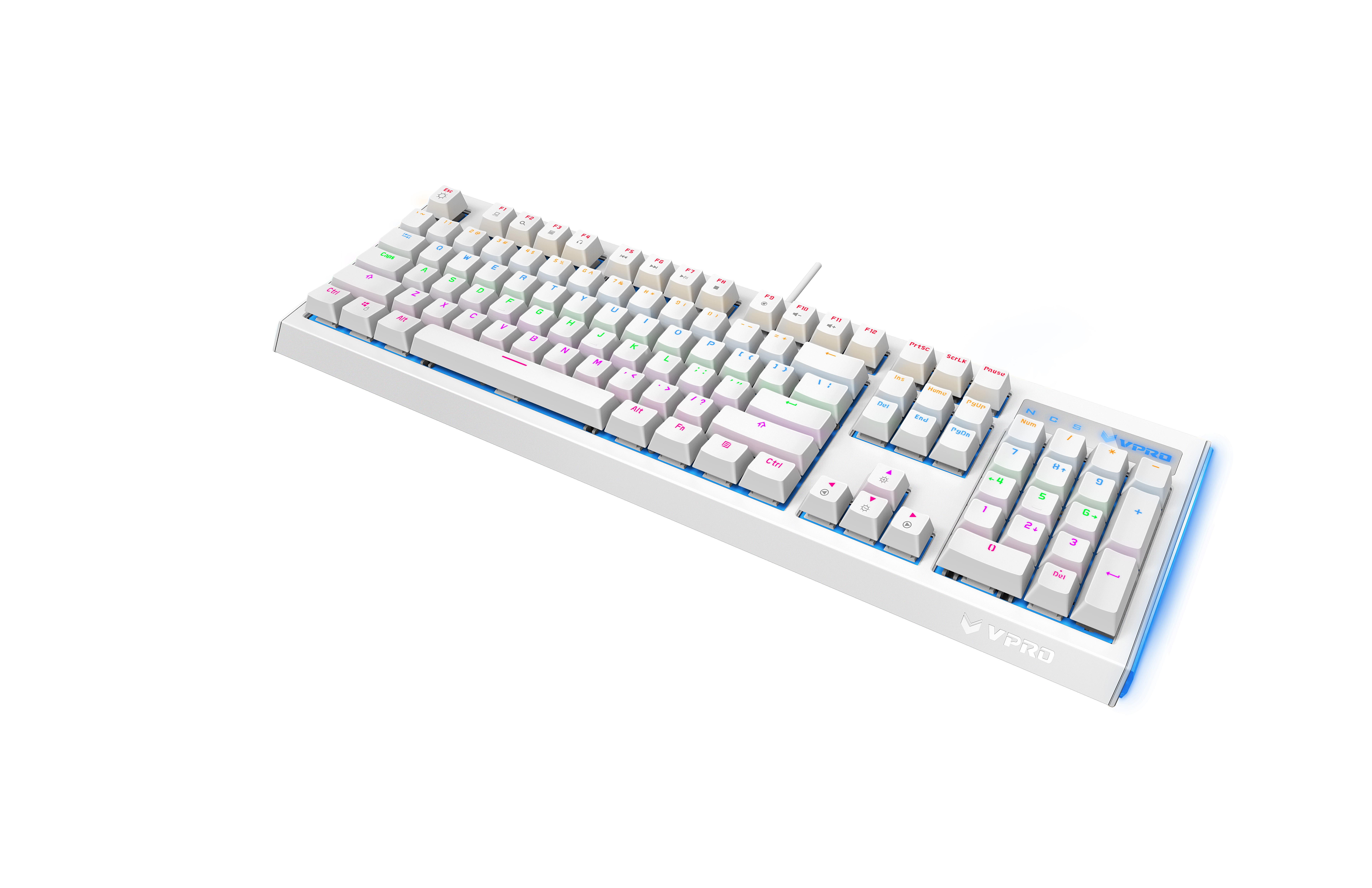 雷柏v500l混彩背光游戏机械键盘