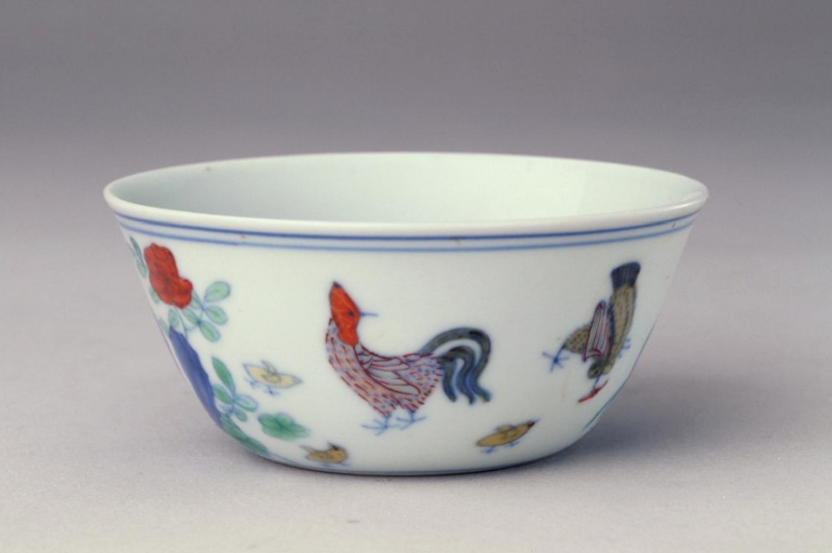 中国　大明成化年製　豆彩唐子文盃　酒盃　時代箱　C　7874 瓷器里的神品——明成化斗彩鸡缸杯_百科TA说