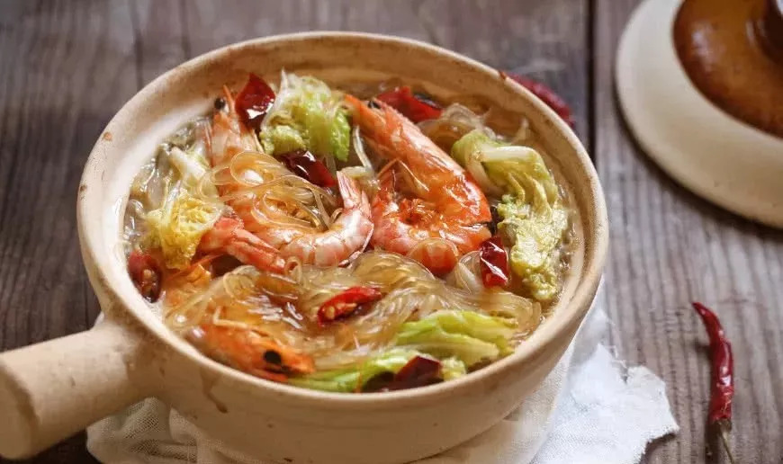 虾干白菜粉丝煲