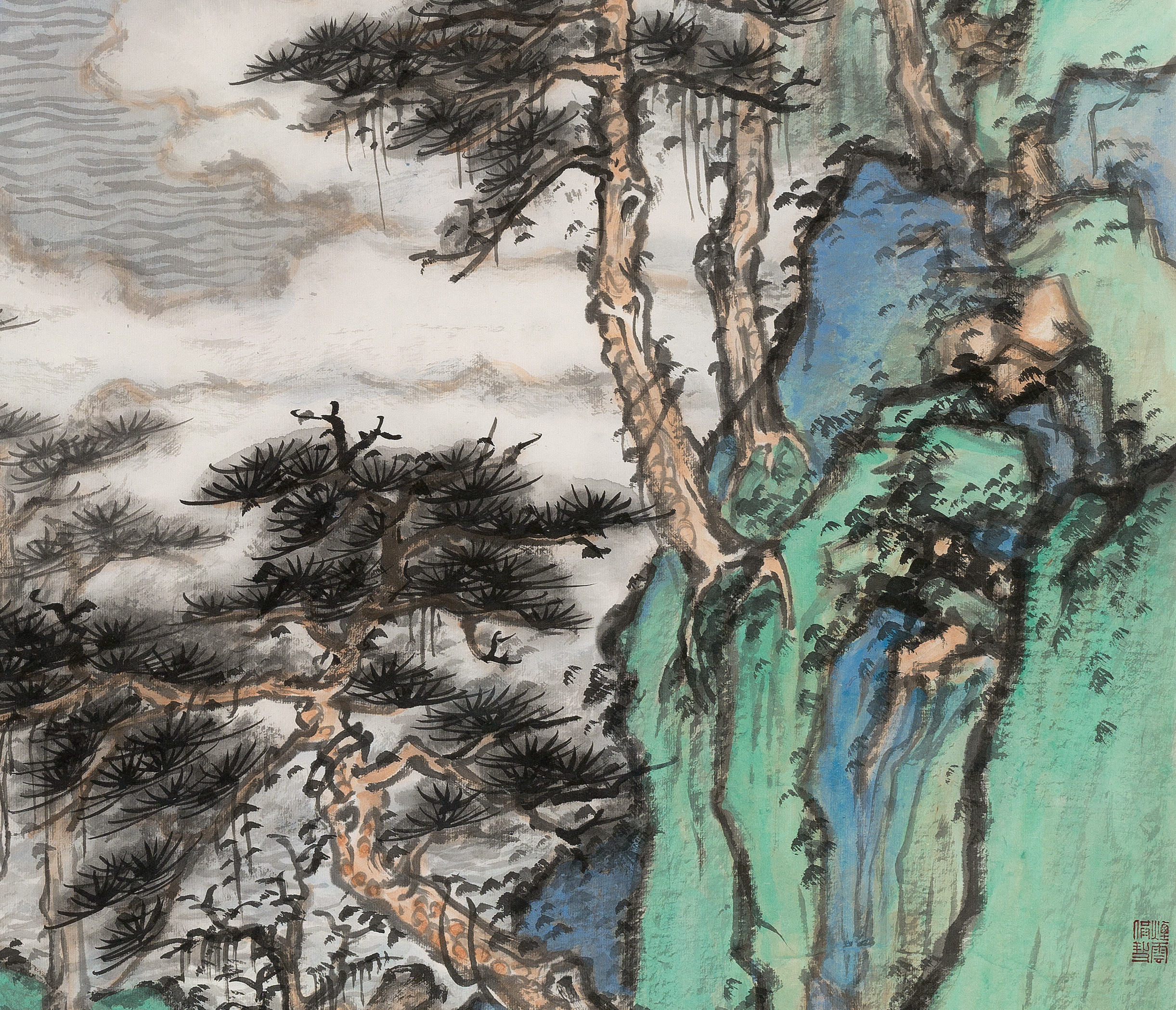 《潮平两岸阔》为画家 a target="_blank" href="/item/石峰/9709191"