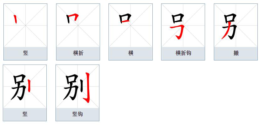  p>别(拼音:bié,biè),汉语一级通用规范汉字(常用字).