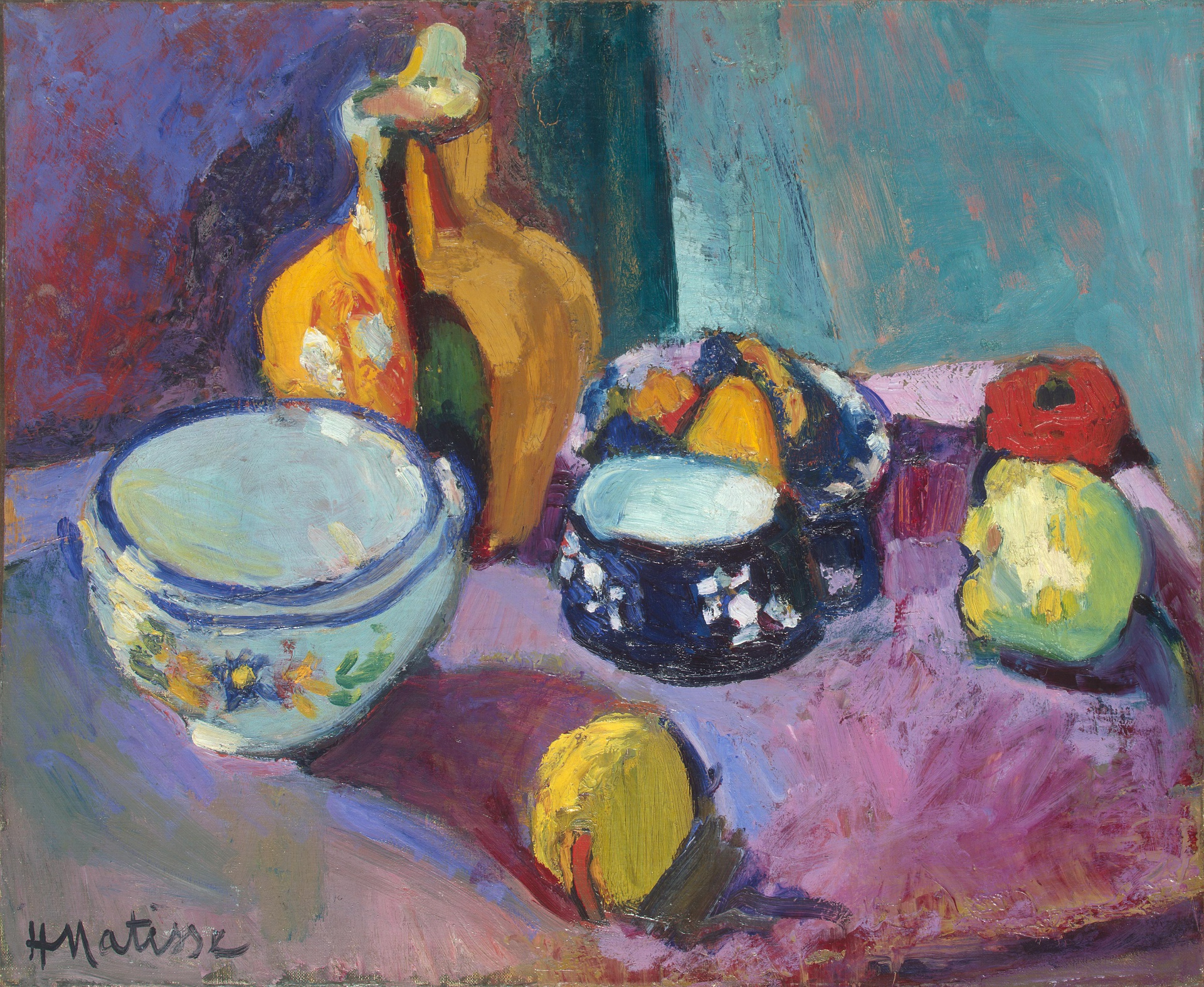  p>菜和水果,此展品的作者为亨利马蒂斯(1869-1954年),现收藏于俄罗斯