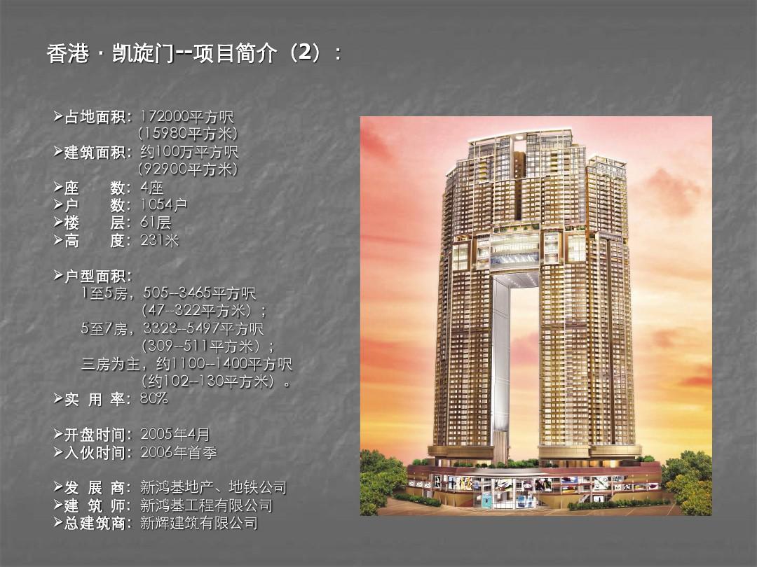 凯旋门是香港一豪华住宅物业楼盘,由<a