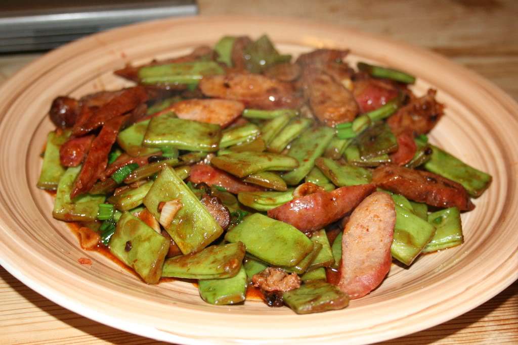 扁豆千张炒香肠