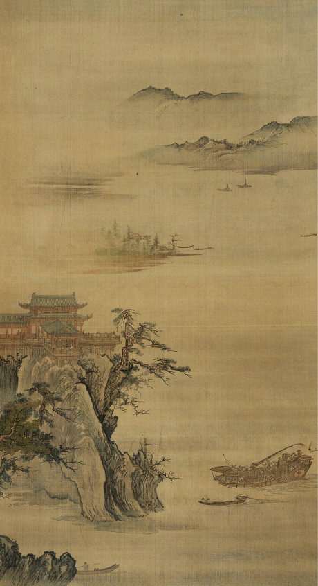 宋佚名江天楼阁图