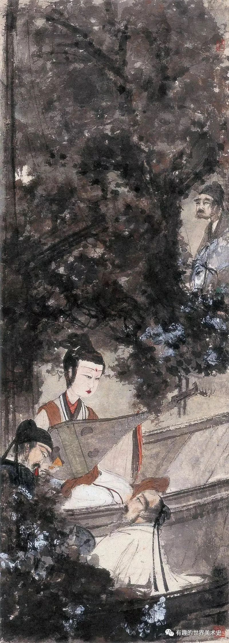傅抱石笔下的美女，端庄高贵、美艳惊人！_百科TA说