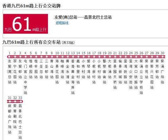 香港公交九巴61m路_百度百科
