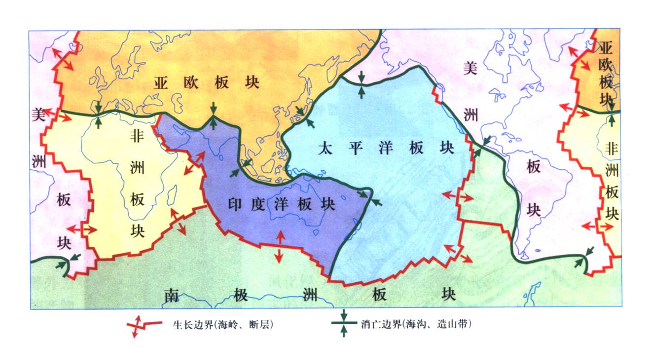 消亡的板块之间的边界