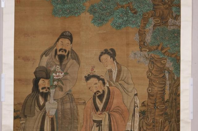 清陈洪绶款寿者仙人图轴