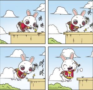 是一部连载于k76漫画盒子网的四格漫画,主要讲述了一群小兔子的生活