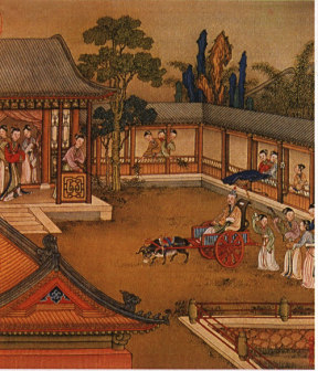晋武帝羊车游后宫图