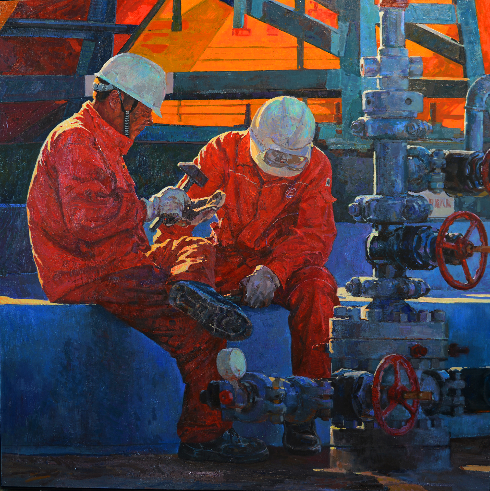 id="6369520">于向志 /a>于2021年创作的第二幅红色赞歌系列油画作品