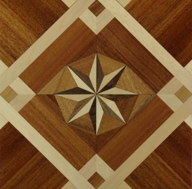 在木质上呈现或具体或抽象的图案,极具装饰感的拼花地板成为木地板