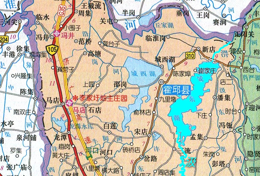 href="#">泄水 /a>,又名氵戎河或氵戎水,因贯穿安徽省 a>霍邱县 /a>城