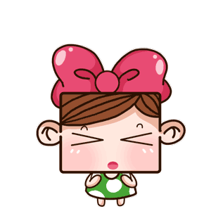 一个以可爱小女生为原型的动漫形象,最大的特点是有一张方形的脸,头上