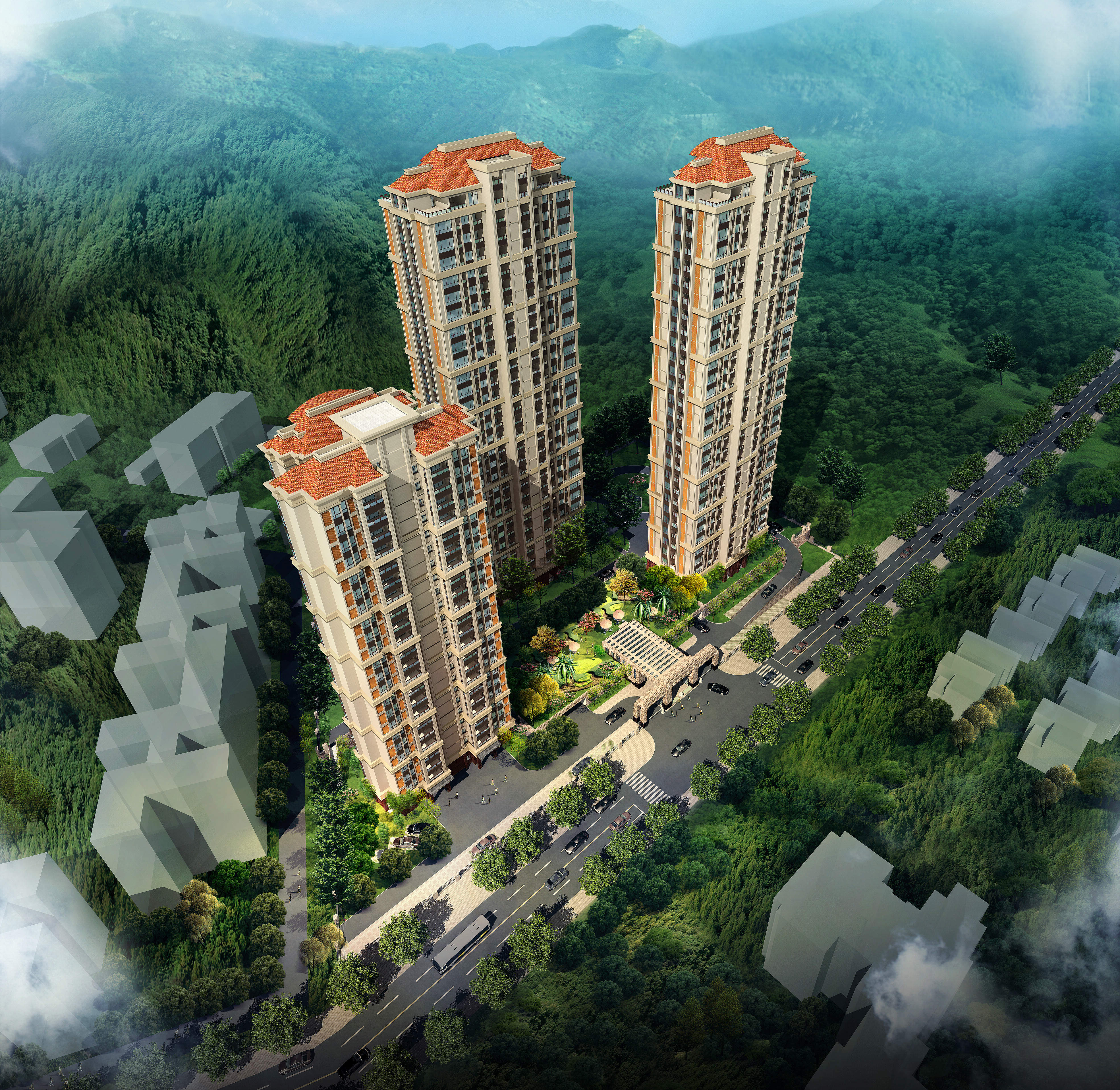  p data-id="gn4yeuajld">正方·世和苑楼体采用行列品字形布局,这种