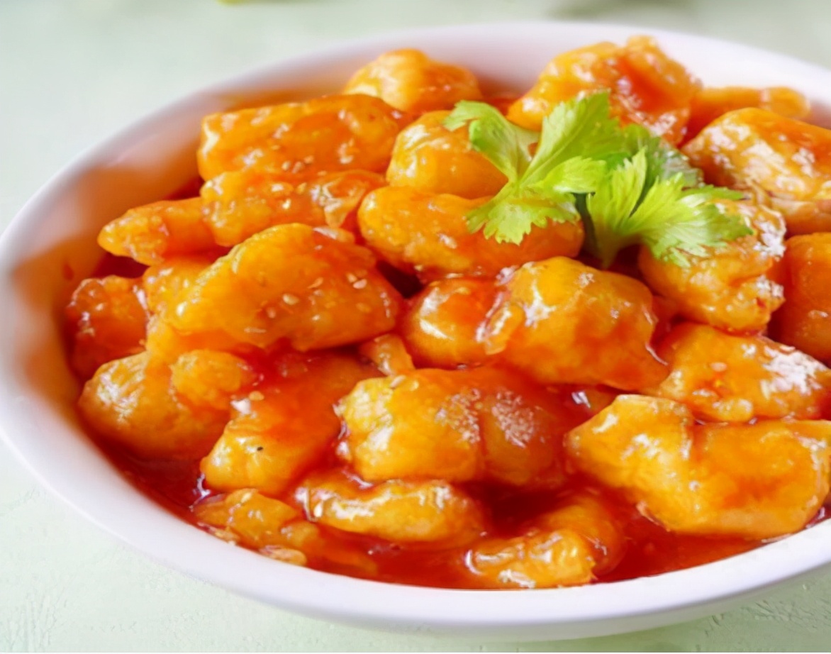  p data-id="go0mq5mqn0">酸甜茄汁鱼柳是一道