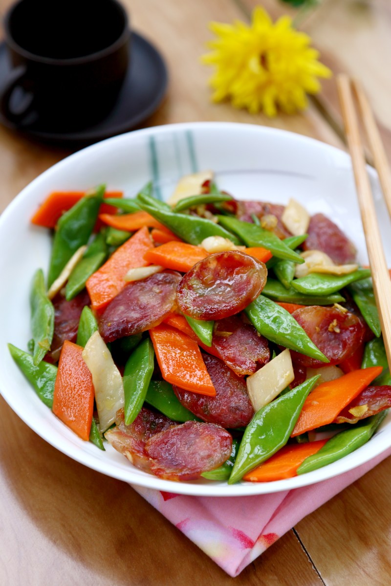 豆角炒香肠
