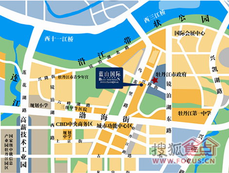 乌苏里路与兴隆街交汇处 ,至201国道不到五分钟,与牡丹江市一中相邻