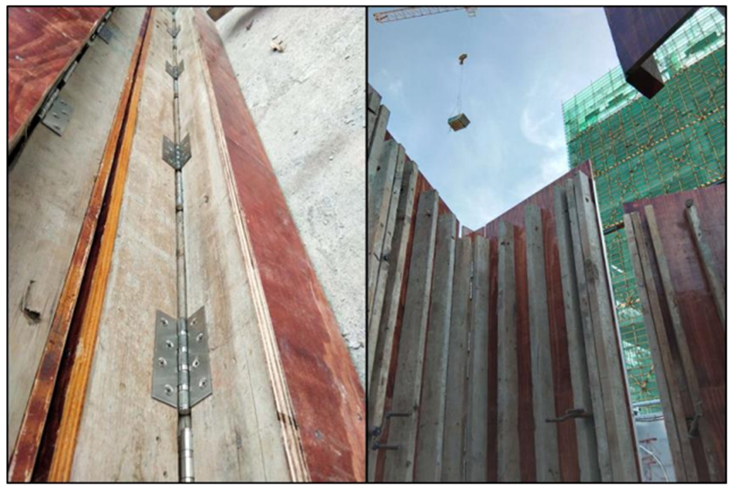 电梯井内操作平台与折叠装配式模板安装一体化提升施工工法