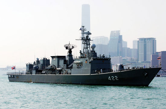  p>泰国海军共装备有两艘"纳来颂恩"级护卫舰,分别为"纳来颂恩"号和"