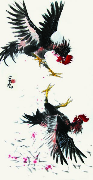 任性情,因趣得神,百鸡千姿,天趣横生,风情万种,被人们称为"王宏画鸡"